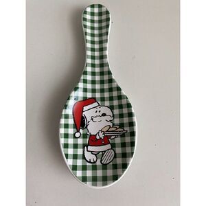 Peanuts Snoopy Santa Claus Cookies Christmas Santa Hat Spoon Rest Ceramic NEW